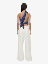 Load image into Gallery viewer, Bandana Scarf Tie Top - Indigo Bandana Print
