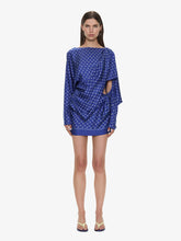Load image into Gallery viewer, Bandana Pareo Cutaway Dress - Indigo Bandana Print
