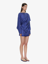 Load image into Gallery viewer, Bandana Pareo Cutaway Dress - Indigo Bandana Print
