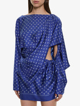 Load image into Gallery viewer, Bandana Pareo Cutaway Dress - Indigo Bandana Print
