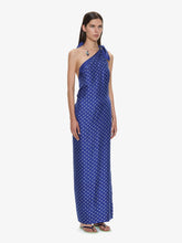 Load image into Gallery viewer, Bandana Scarf Tie Dress - Indigo Bandana Print
