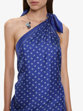 Load image into Gallery viewer, Bandana Scarf Tie Dress - Indigo Bandana Print
