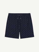 Load image into Gallery viewer, Augusto Listra Jacquard Terry Cottton Shorts - Midnight-blue
