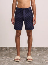 Load image into Gallery viewer, Augusto Listra Jacquard Terry Cottton Shorts - Midnight-blue
