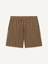 Load image into Gallery viewer, Augusto Listra Jacquard Terry Cottton Shorts - Caramel
