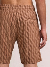 Load image into Gallery viewer, Augusto Listra Jacquard Terry Cottton Shorts - Caramel
