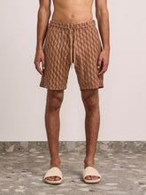 Load image into Gallery viewer, Augusto Listra Jacquard Terry Cottton Shorts - Caramel
