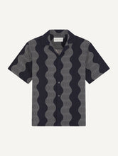 Load image into Gallery viewer, Roberto Linen Shirt S/S Duo Cabana Stripe Print - Navy
