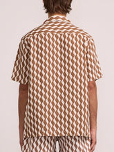 Load image into Gallery viewer, Roberto Linen Shirt S/S Listra Print - Brown
