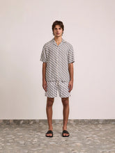 Load image into Gallery viewer, Roberto Linen Shirt S/S Listra Print - Coastal Blue
