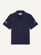 Load image into Gallery viewer, Alves Linen Shirt S/S Sol E Mar Embroidery - Midnight-blue
