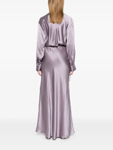 Load image into Gallery viewer, Crosscut Silk L/S Dress  - Mauve
