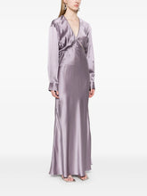 Load image into Gallery viewer, Crosscut Silk L/S Dress  - Mauve
