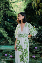 Load image into Gallery viewer, Green Floral Cascade - Off-White
