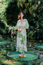 Load image into Gallery viewer, Green Floral Cascade - Off-White
