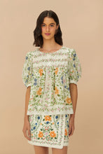 Load image into Gallery viewer, Folk Floral Scoop Neck Short Sleeve - Off-White
