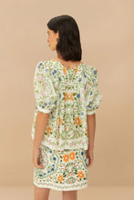 Load image into Gallery viewer, Folk Floral Scoop Neck Short Sleeve - Off-White

