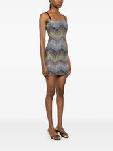 Load image into Gallery viewer, Zigzag Sleeveless Short Dress - Black
