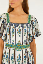 Load image into Gallery viewer, Manoela Off-white Short Sleeves Belt Mini Dress - Manoela Off-white
