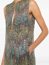 Load image into Gallery viewer, Sleeveless Metallic Short Dress - Black
