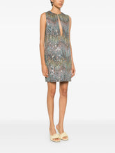 Load image into Gallery viewer, Sleeveless Metallic Short Dress - Black
