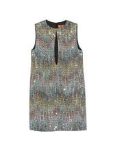 Load image into Gallery viewer, Sleeveless Metallic Short Dress - Black
