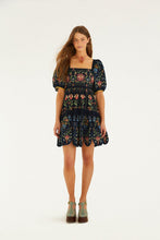 Load image into Gallery viewer, Stitched Garden Mini Dress - Navy Blue
