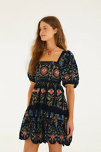Load image into Gallery viewer, Stitched Garden Mini Dress - Navy Blue
