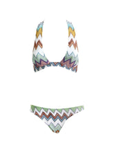Load image into Gallery viewer, Zigzag-Knit Bikini - Multicolor Black
