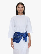 Load image into Gallery viewer, Bandana Scarf Pareo Tee - White Indigo Bandana Print
