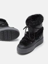 Load image into Gallery viewer, Ltrack Low Black Faux-Fur Boots
