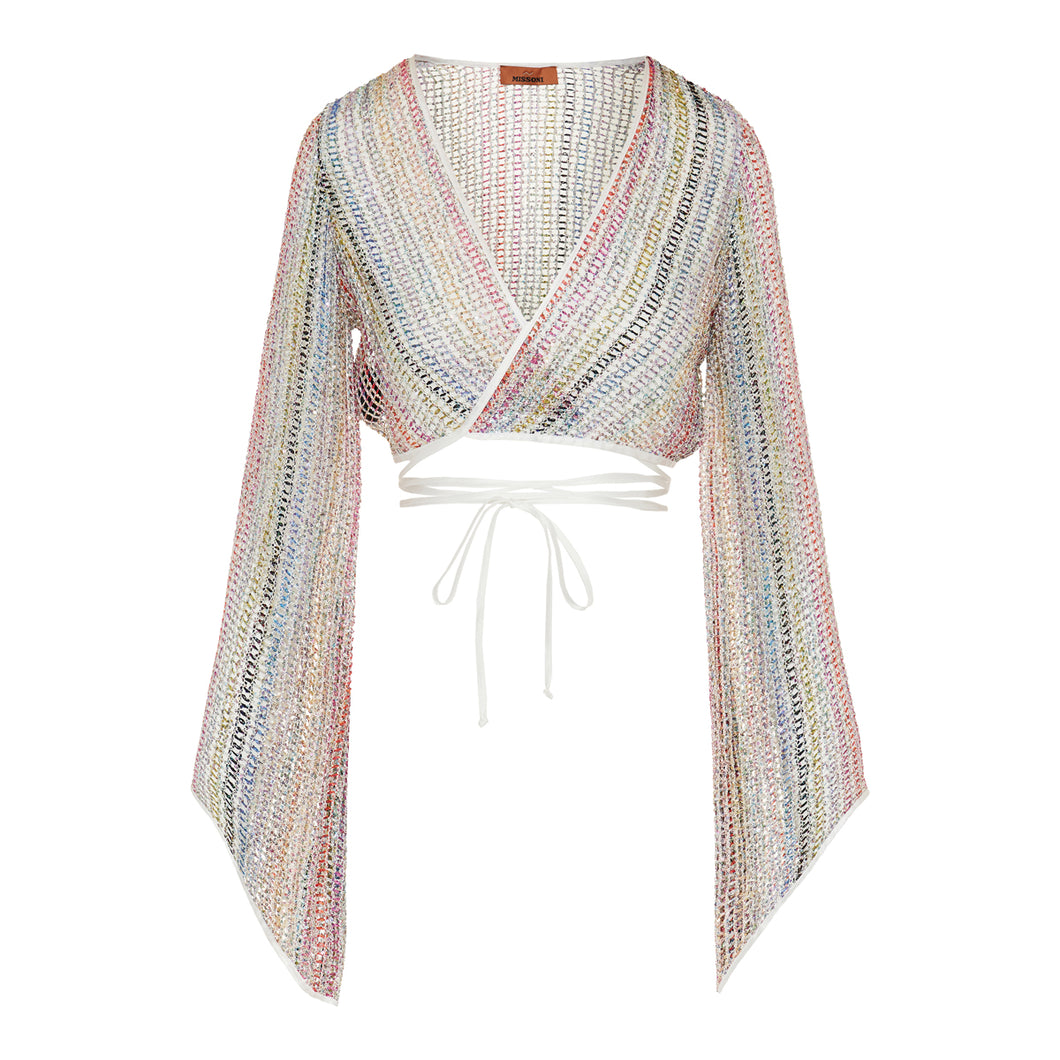 Crop top with wide sleeves