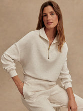 Load image into Gallery viewer, Hawley Half Zip Sweat  - Ivory Marl
