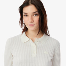 Load image into Gallery viewer, Ribbed Knit Polo Shirt  - White
