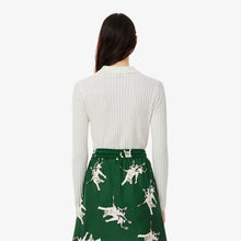 Load image into Gallery viewer, Ribbed Knit Polo Shirt  - White
