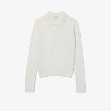Load image into Gallery viewer, Ribbed Knit Polo Shirt  - White
