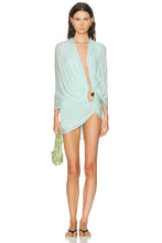 Load image into Gallery viewer, Helix Crystal Draped Mini Dress - Mystic Mint
