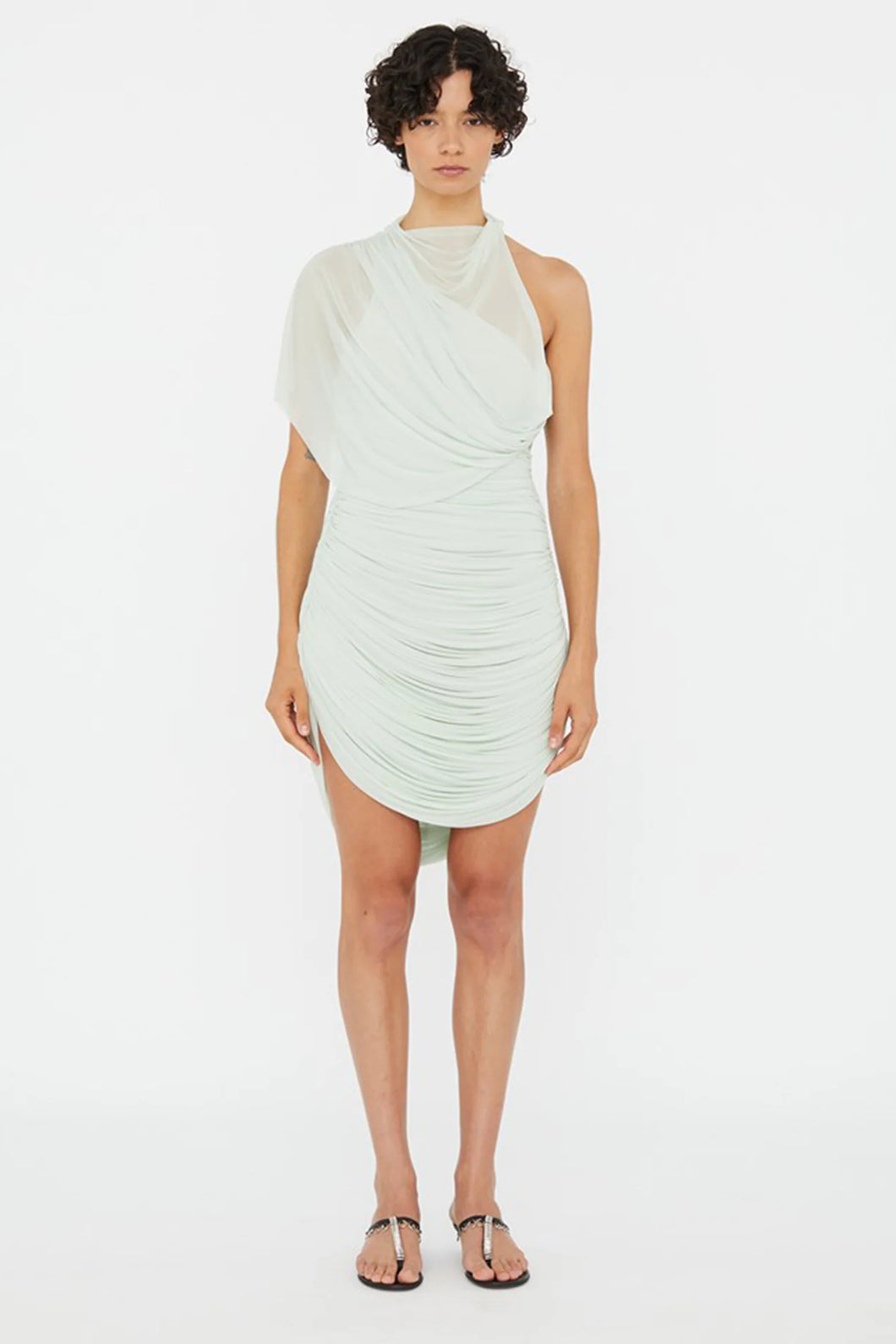 Beach Glass Circular Jersey Mini Dress  - Mint