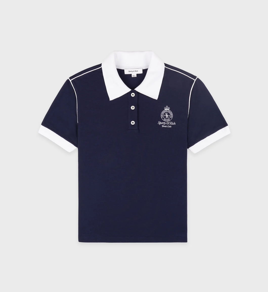 Crown 70S Pique Polo  - Dark Navy