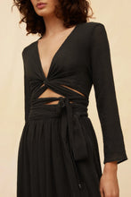 Load image into Gallery viewer, Long Sleeve Cotton Wrap Top - Black
