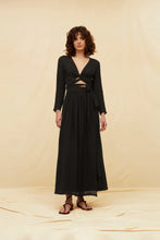 Load image into Gallery viewer, Long Sleeve Cotton Wrap Top - Black
