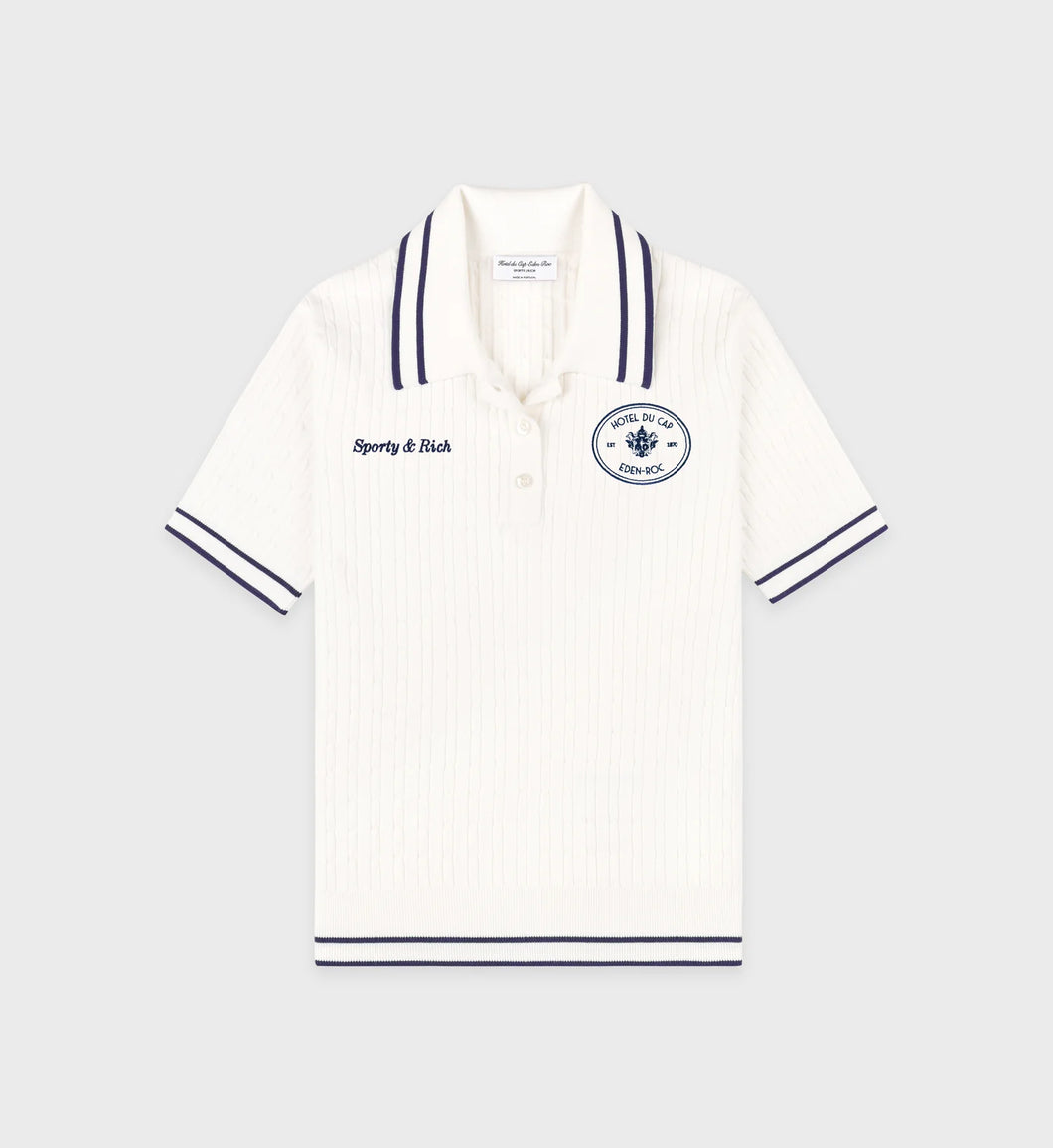 Eden Crest Polo  - White/Dark Navy