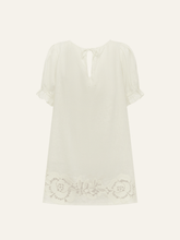 Load image into Gallery viewer, Embroidered Poets Mini Dress - Gardenia
