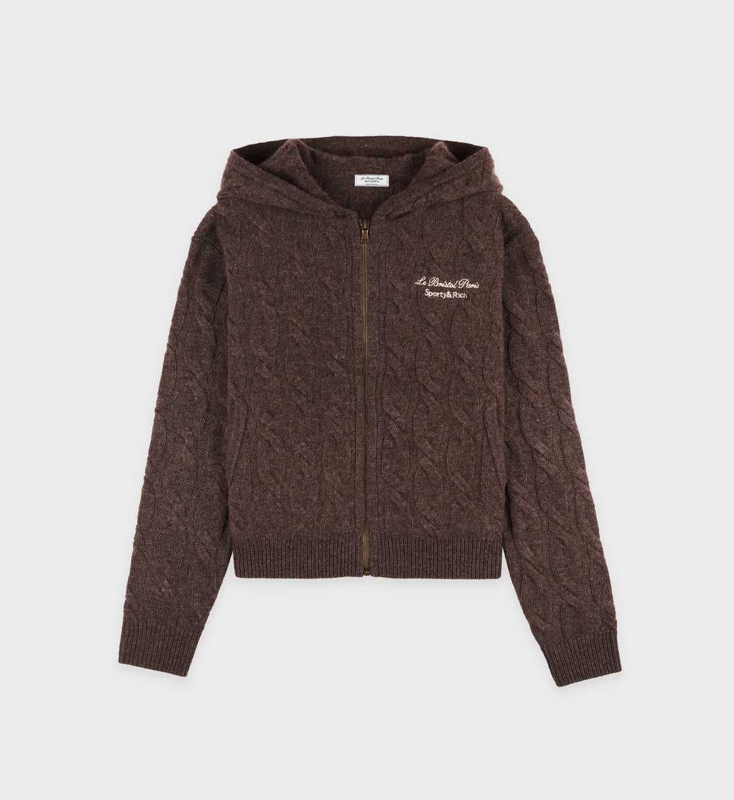 Faubourg Zip Hoodie  - Chocolate Cream