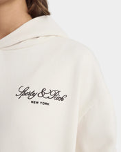 Load image into Gallery viewer, Vendome Script Embroidered Hoodie - Ecru
