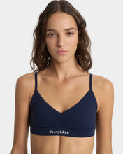 Load image into Gallery viewer, Serif Logo Mini Sports Bra - Dark Navy
