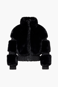 Furry Ski Jacket  - Black
