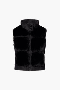Chic Bodywarmer Faux  - Black