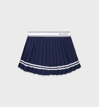 Load image into Gallery viewer, Italic Logo Pleated Skirt  - Dark Navy
