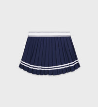 Load image into Gallery viewer, Italic Logo Pleated Skirt  - Dark Navy
